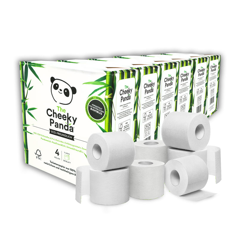 Toilettenpapier aus 100% Bambus - 24 Rollen Vorratsbox - The Cheeky Panda DE