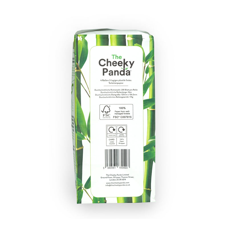 Umweltfreundliches Toilettenpapier I 4 Rollen - The Cheeky Panda